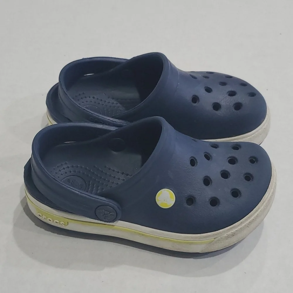Crocs Kids Classic Crocband Sandals Clogs Navy Blue Size C 6-7